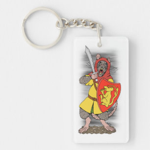 Krijger Rat met Falchion Sleutelhanger