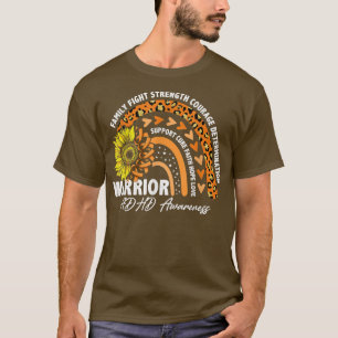 Krijger Regenboog Oranje Lint ADHD Bewustzijn T-shirt