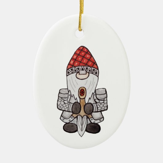 Krijger Ridder Dwerg Keramisch Ornament (Voorkant)