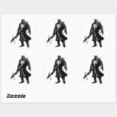 krijger ronde sticker (Vel)