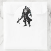 krijger ronde sticker (Tas)