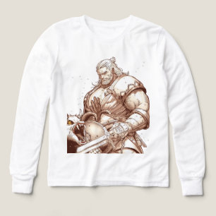 Krijger Staand Boven Monster T-shirt