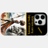 Krijger staat fier tegen Afrikaanse achtergrond Case-Mate iPhone Case (Achterkant (horizontaal))