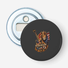 Krijger Vader Leeuw Amerikaanse Vlag Gitaar Button Flesopener