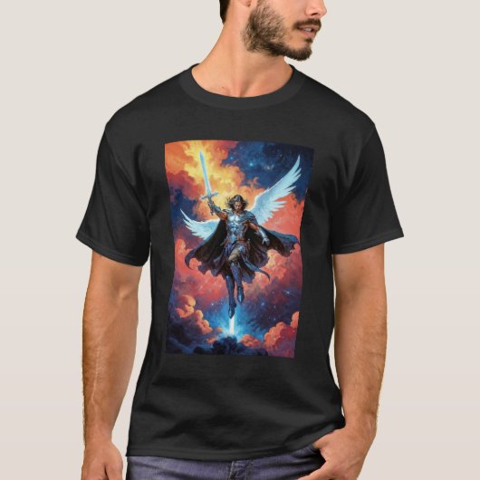 Krijger van de hemelbewaker Aartsengel Michael T-shirt (Voorkant)