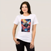 Krijger van de hemelbewaker aartsengel Michaël Tri-Blend Shirt (Voorkant volledig)