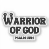 Krijger van God – Psalm 144:1 Sticker (Voorkant)