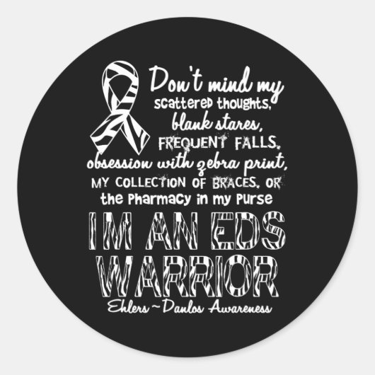 Krijger van het syndroom van Ehlers-Danlos (EDS) Ronde Sticker (Voorkant)