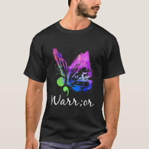 Krijger Vlinder Puntkomma Zelfmoordpreventie Awa T-shirt