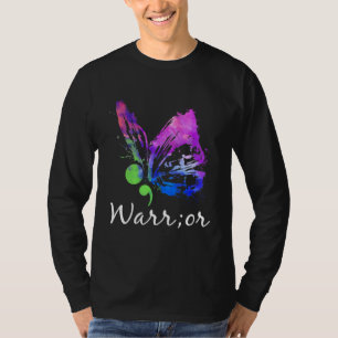 Krijger Vlinder Puntkomma Zelfmoordpreventie Awa T-shirt