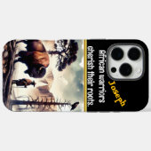 Krijger zat naast een brullende tijger in de natuu Case-Mate iPhone case (Achterkant (horizontaal))