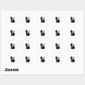 Krijger Zwart Kat Sticker (Vel)