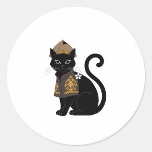 Krijger Zwart Kat Sticker