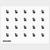 Krijger Zwart Kat Sticker (Vel)