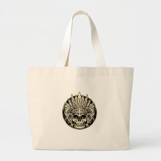 Krijgerhoofd Schedel Grafische Kunst Grote Tote Bag