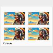 KRIJGERS 6 RECHTHOEKIGE STICKER (Vel)