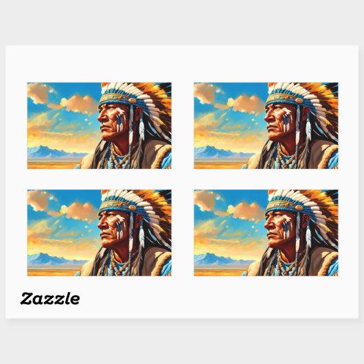 KRIJGERS 6 RECHTHOEKIGE STICKER (Vel)