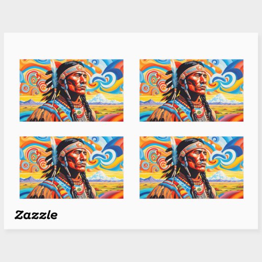 KRIJGERS 7 RECHTHOEKIGE STICKER (Vel)