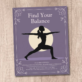 Krijgershouding - Yogadocent met Lotusbloemen Flyer