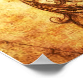 KRIJGERSPROFIEL IN DRAKENHELM Sepia-tekening Poster (Hoek)