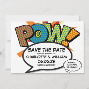 Krijgsgevangene Bewaar de datum Leuk Retro stripbo Kaart