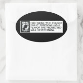 krijgsgevangenen, vermist in actie ovale sticker (Tas)