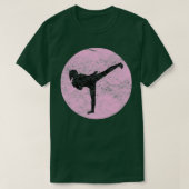  krijgskunst Karate Girl Kick T-shirt (Design voorkant)