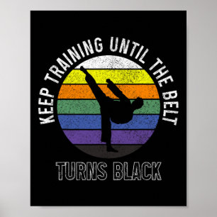 Krijgskunsten Zwarte Gordel Jiu Jitsu Taekwondo Ka Poster