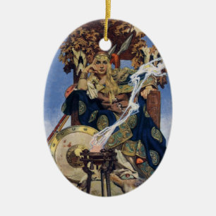 Krijgsprinses Koningin Maeve Fantasie Kunst Keramisch Ornament