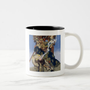 Krijgsprinses Koningin Maeve Fantasie Kunst Tweekleurige Koffiemok