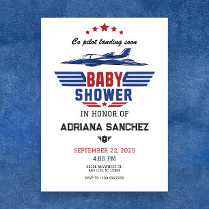 Krijgsvliegtuig baby shower kaart