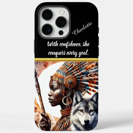 Krijgsvrouw met spirit wolf in de schemering Case-Mate iPhone case (Achterkant)