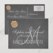  krijgszegelbruiloft met oude waxzegels BEWAREN DE Aankondigingskaart (Voorkant / Achterkant)