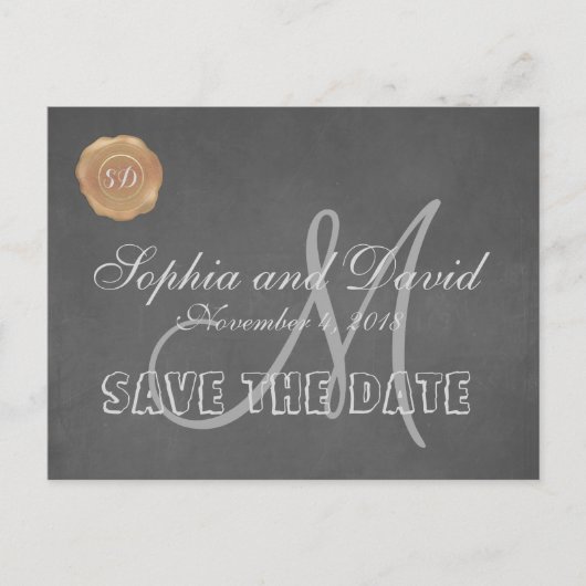  krijgszegelbruiloft met oude waxzegels BEWAREN DE Aankondigingskaart (Voorkant)