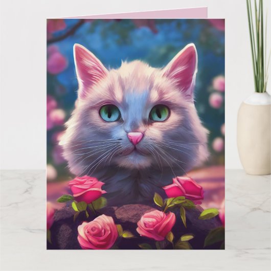 KRIJGT GOEDE PRAYERS KATTE KATTEN MET VOGELKAARTEN KAART (Voorkant)