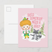 Krijgt iemand een knuffel van Kerstman Buddy? Feestdagenkaart (Voorkant / Achterkant)