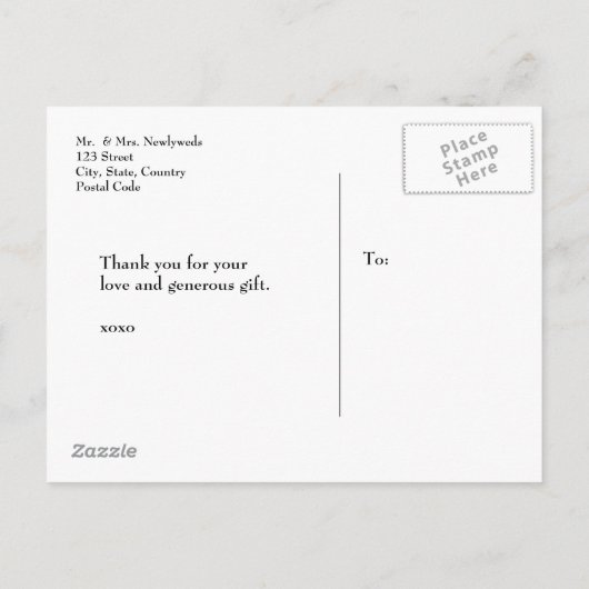 Krijt 4 Foto Collage Landelijke Trouw Dank Je Aankondigingskaart (Achterkant)