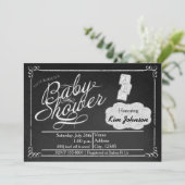 Krijt Baby shower Krijtbord Uitnodiging (Staand voorkant)