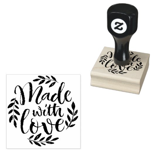 Krijt belettering gemaakt met liefde rubberen stem rubberstempel (Gestempeld)