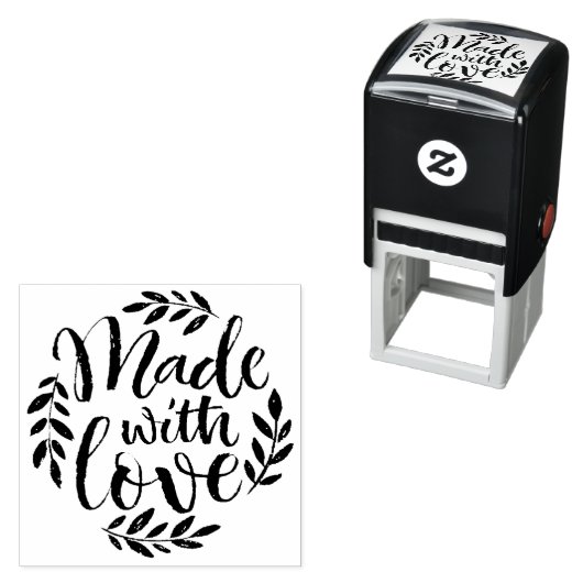 Krijt belettering gemaakt met liefde zelf inkt ste zelfinktende stempel (In situ)