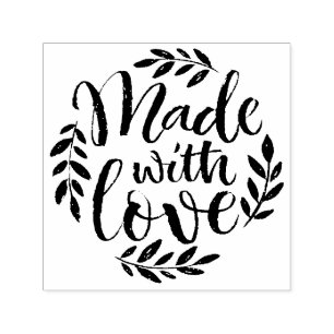 Krijt belettering gemaakt met liefde zelf inkt ste zelfinktende stempel