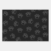 krijt cartoon hond poot afdrukken en rode harten inpakpapier vel (Voorkant 3)