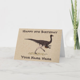 Krijt Dinosaur Ornithomimus Verjaardag Kaart