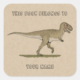Krijt Dinosaur Tyrannosaurus rex Boekplaat Vierkante Sticker
