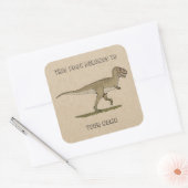 Krijt Dinosaur Tyrannosaurus rex Boekplaat Vierkante Sticker (Envelop)