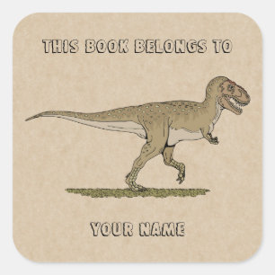 Krijt Dinosaur Tyrannosaurus rex Boekplaat Vierkante Sticker