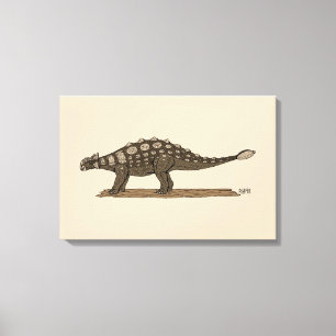 Krijt Dinosaurus Ankylosaurus Canvas Afdruk