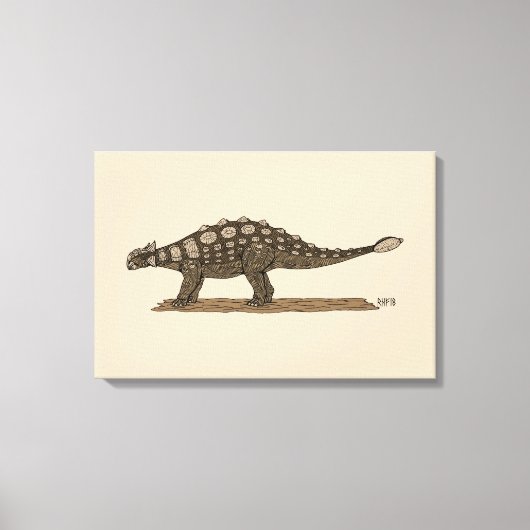Krijt Dinosaurus Ankylosaurus Canvas Afdruk (Voorkant)
