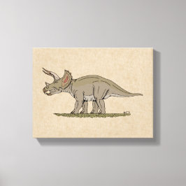 Krijt-dinosaurus Triceratops Canvas Afdruk