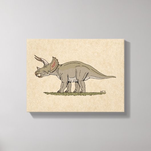 Krijt-dinosaurus Triceratops Canvas Afdruk (Voorkant)